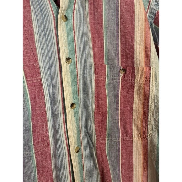 Chaps Ralph Lauren 90’s Button Down Short Sleeve Oxford Style‎ Shirt Men’s Large - Picture 7 of 9
